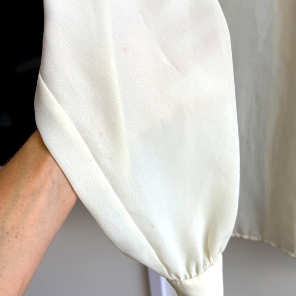 Susan Bristol Ruffle Neck Button Down Blouse Size 10 - Picture 6 of 12